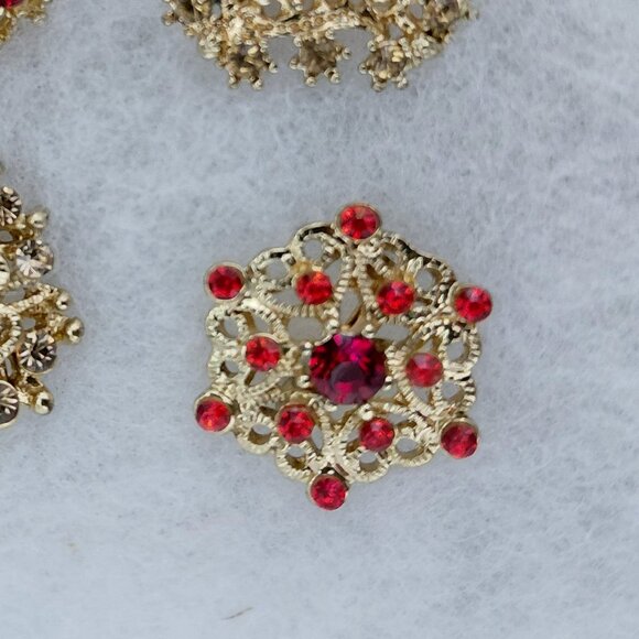 Rounded Gold Brooch Set of 4 - Picture 4 of 7